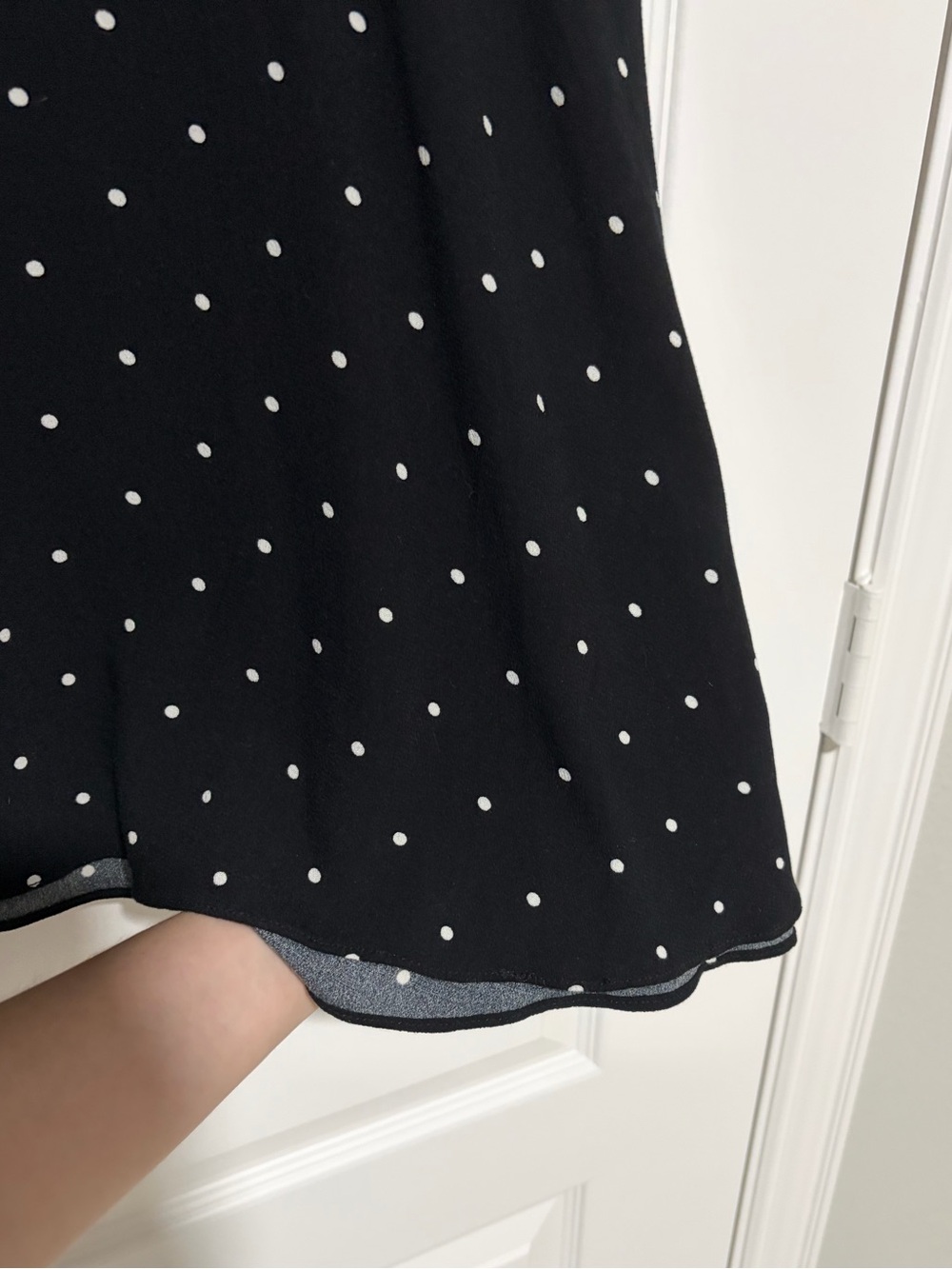 Free People Black Polka Dot Tie-Front Dress - Picture 6 of 8